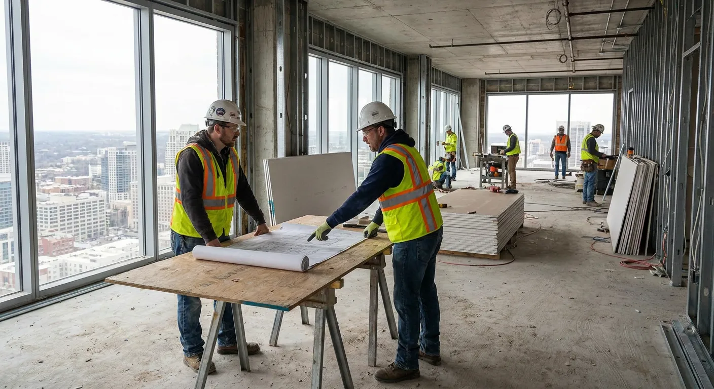 A construction project nearing completion